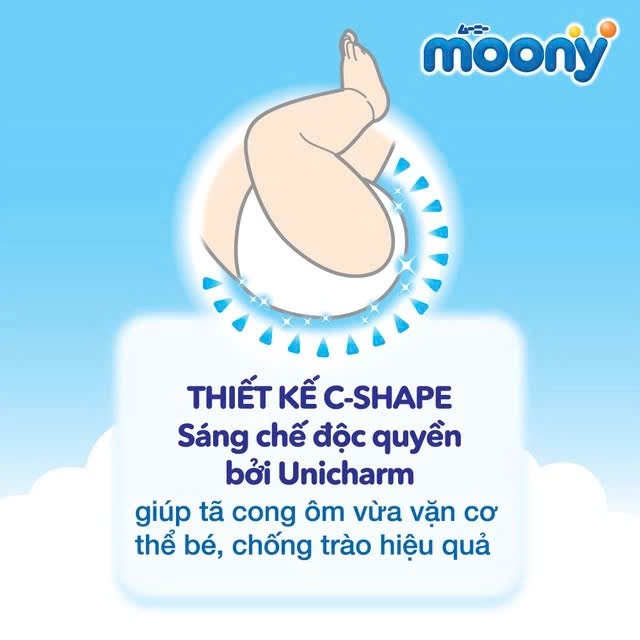 [MUA 2 TẶNG 1] Bỉm- Tã dán Moony blue tiêu chuẩn hàng Nhật đủ size cho bé trai và bé gái