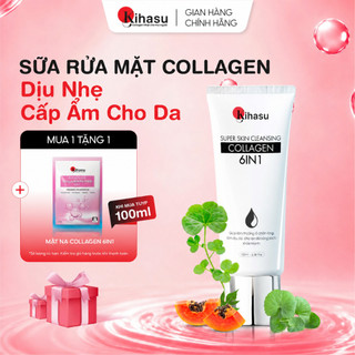 Sữa Rửa Mặt KIHASU Collagen Làm Sạch Dịu Nhẹ, Cấp Ẩm Cho Da Khô Và Nhạy Cảm 100ml