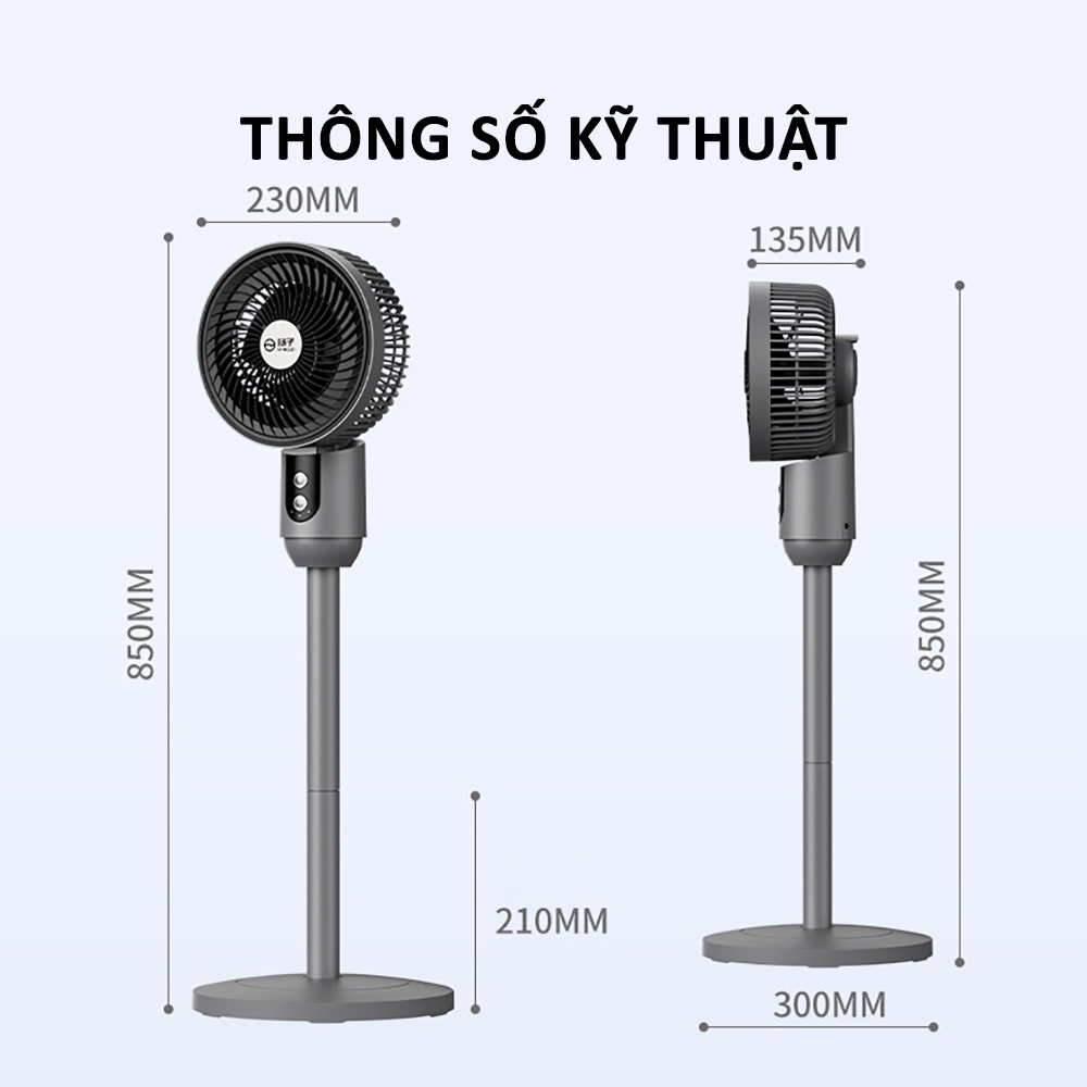 Quạt đứng đối lưu không khí, quạt đứng có xoay, tiết kiệm điện, tùy chỉnh chiều cao, bảo hành 3 năm