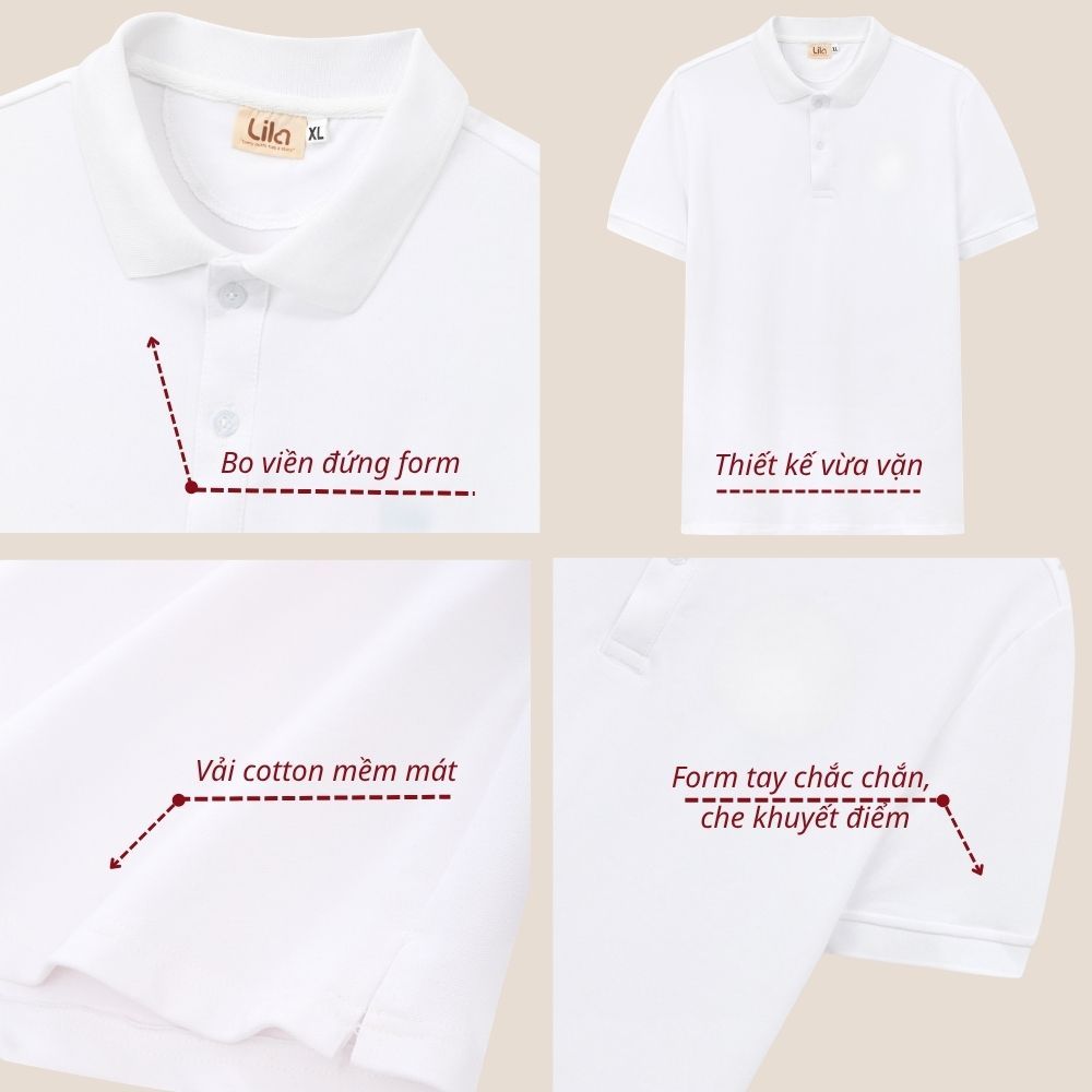 Áo polo thêu tên theo yêu cầu - Áo thun cặp đôi LiLa làm quà tặng sinh nhật, kỷ niệm cho bạn trai bạn gái