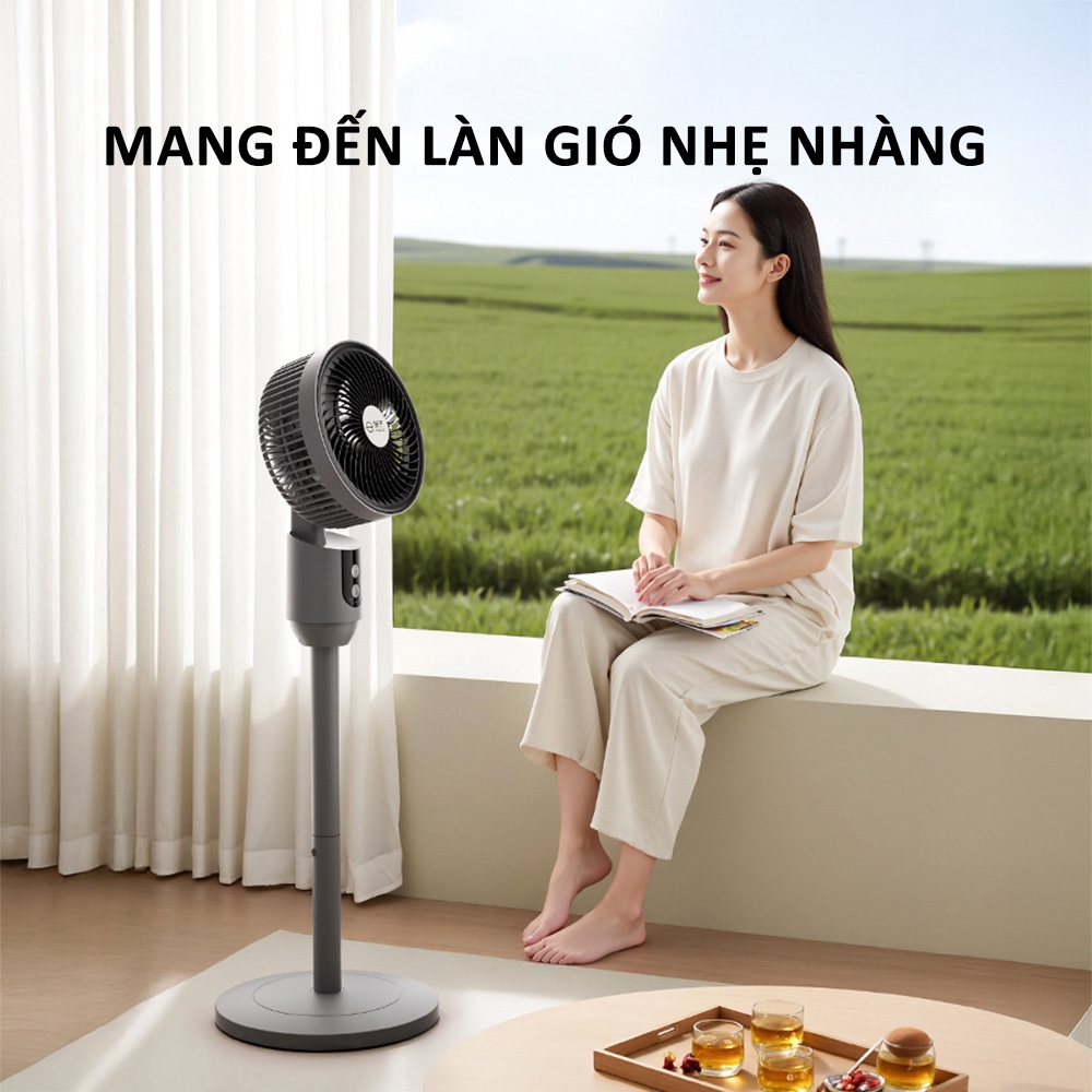 Quạt đứng đối lưu không khí, quạt đứng có xoay, tiết kiệm điện, tùy chỉnh chiều cao, bảo hành 3 năm