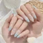 Nailbox thiết kế mẫu biển mùa hè, móng giả dán sẵn đắp gel nổi hoa vỏ sò form tròn nhọn LEUBOX