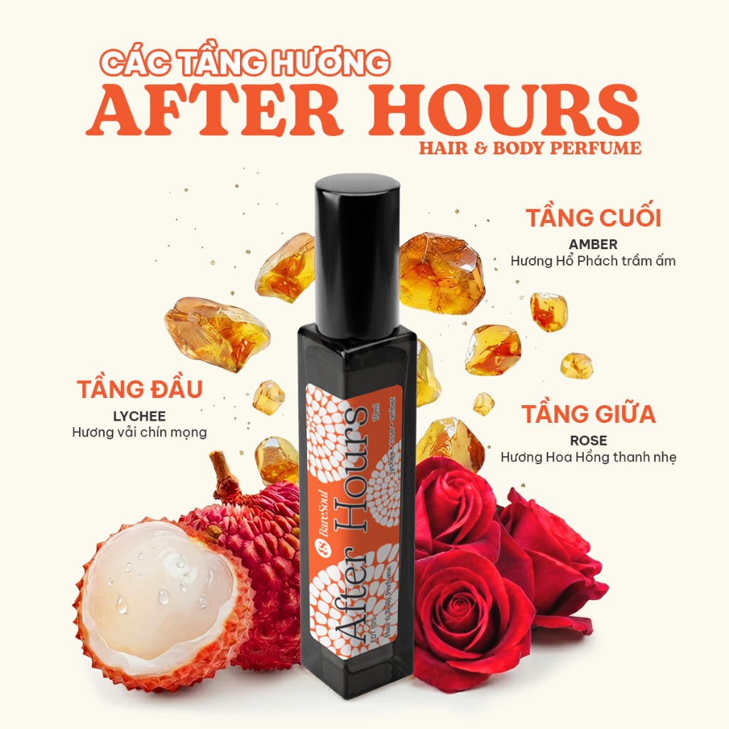 [MUA 2 TÍNH TIỀN 1] Nước hoa cho tóc và cơ thể mùi hương BareSoul AFTER 10ml
