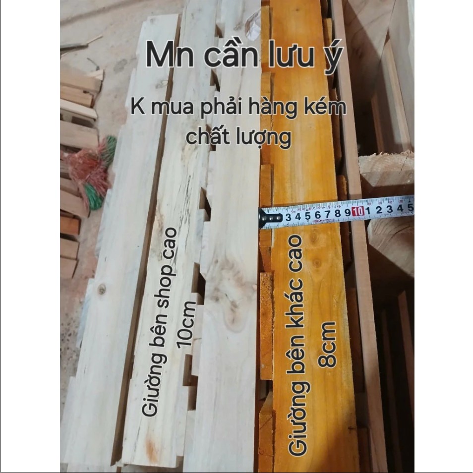 Pallet Giường Gỗ Tự Nhiên Cao Cấp Home Decor, Giường Gỗ Mới Gấp Gọn, Hở Chân Cao 10cm Chống Ẩm Mốc Nhiều Kích Thước | BigBuy360 - bigbuy360.vn