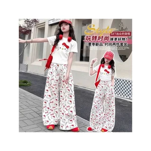 Set Đồ Hello Kitty Bé Gái Cao Cấp, Áo Thun Tay Ngắn Phối Quần Suông Dài Cho Mẹ và Bé Gái Năng Động Cá Tính