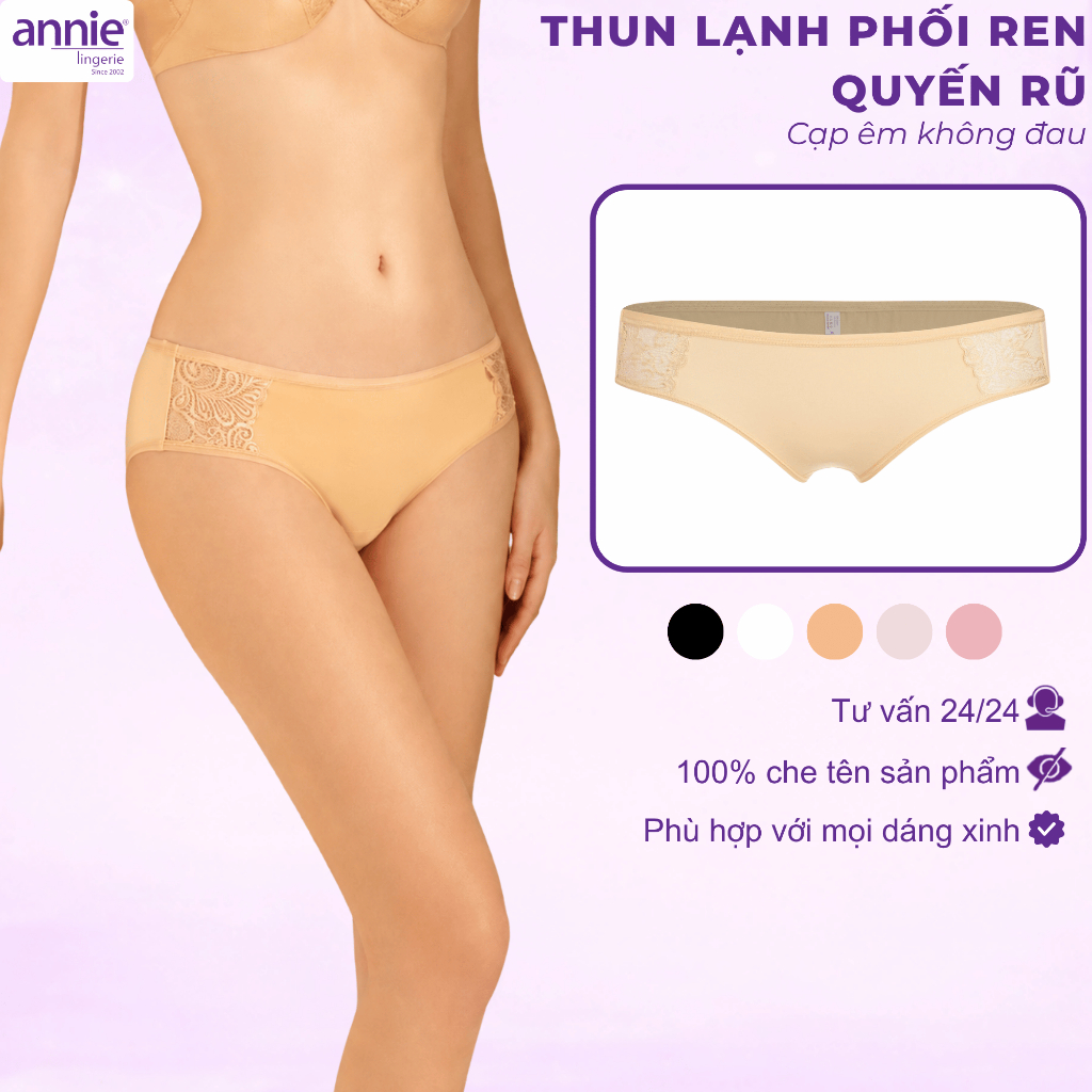 Quần lót nữ thun lạnh lưng thấp cao cấp annie co giãn thoải mái  không hóa chất độc hại da QE8132