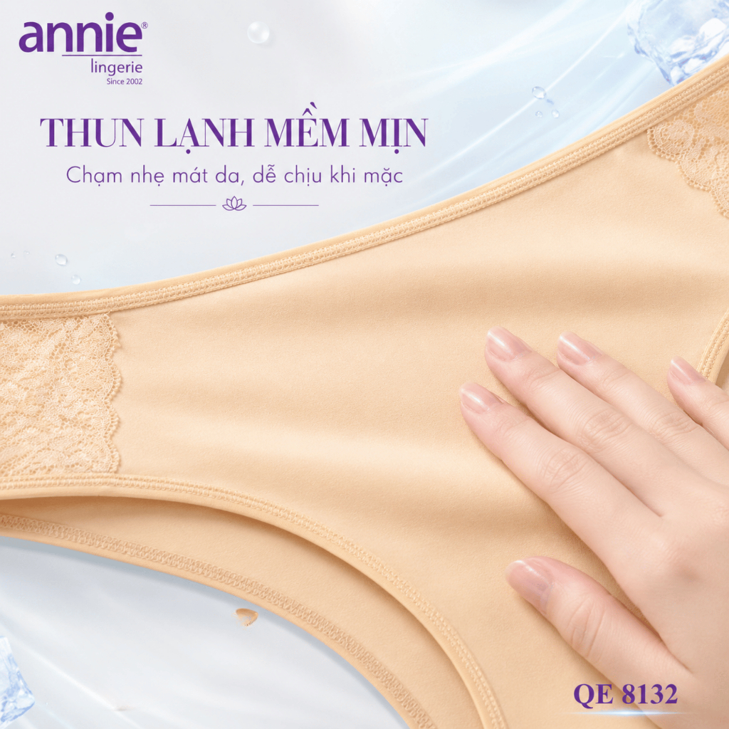 Quần lót nữ thun lạnh lưng thấp cao cấp annie co giãn thoải mái  không hóa chất độc hại da QE8132