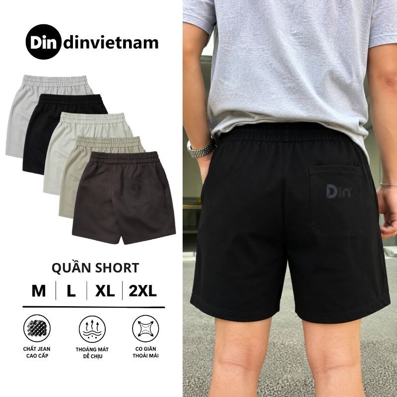 Quần Short Thun Nam DIN, Quần Đùi Lạnh Mềm Mịn, Form Rộng Trên Gối Co Giãn Thoải Mái, Dễ Mặc ST01