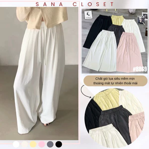 Quần Dài Nữ Q.Zhau Dáng Suông Chất Gió Lụa Siêu Mềm Mát Mịn Thoáng Mát, Quần Nữ Basic Cạp Cao Tôn Dáng |SANA CLOSET#8869
