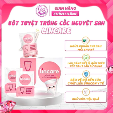 [Chính hãng] Bột tiệt trùng cốc nguyệt san Lincare hộp 12 gói - Vệ sinh cốc giữ cốc trắng sáng