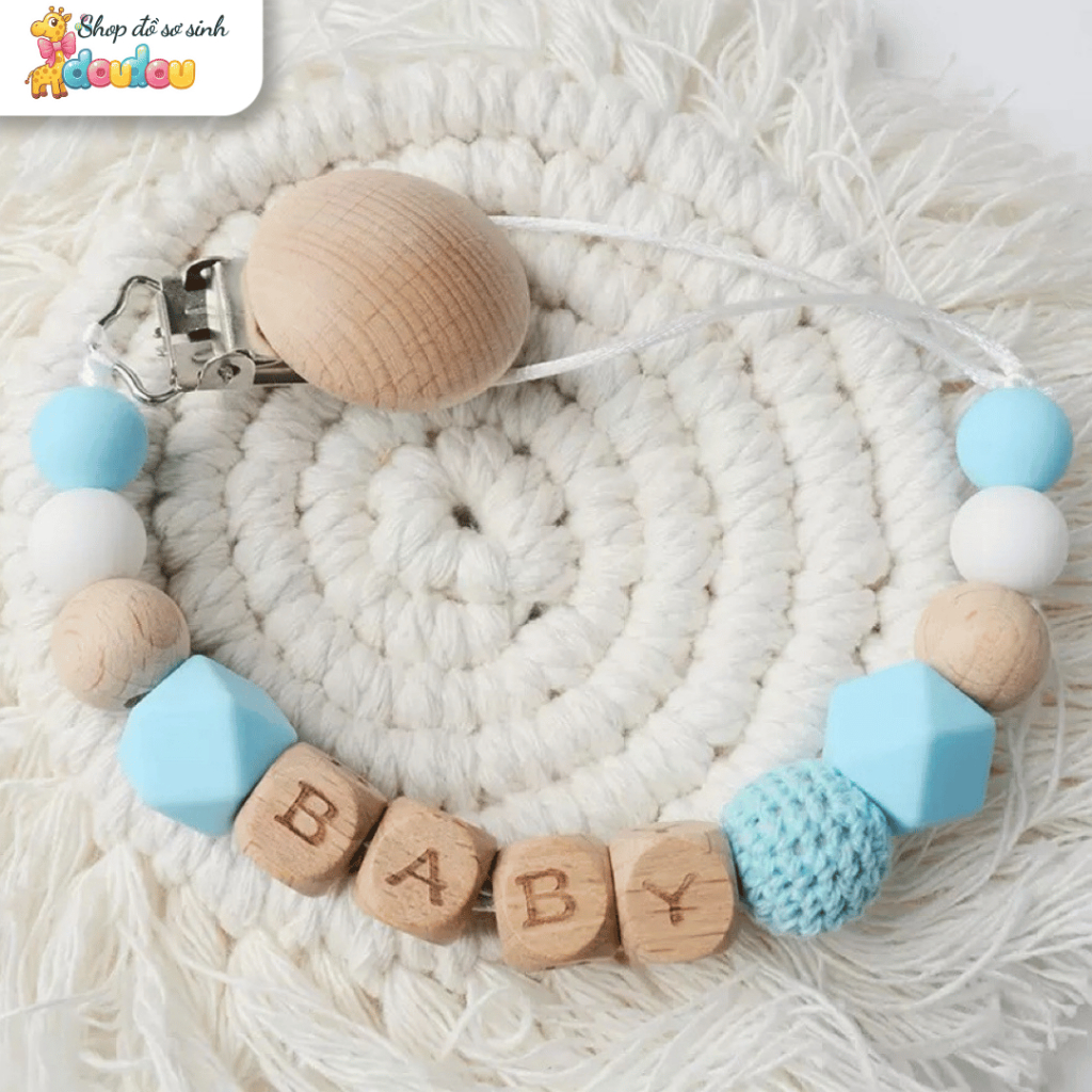 Dây Đeo Kẹp Ti Giả Gỗ Tự Nhiên DouDou Chống Rơi Mất Cho Bé A27