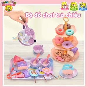 Bộ đồ chơi nấu ăn giả vờ – Bánh ngọt, cà phê, trà – Đồ chơi cho bé, hộp quà tặng cao cấp
