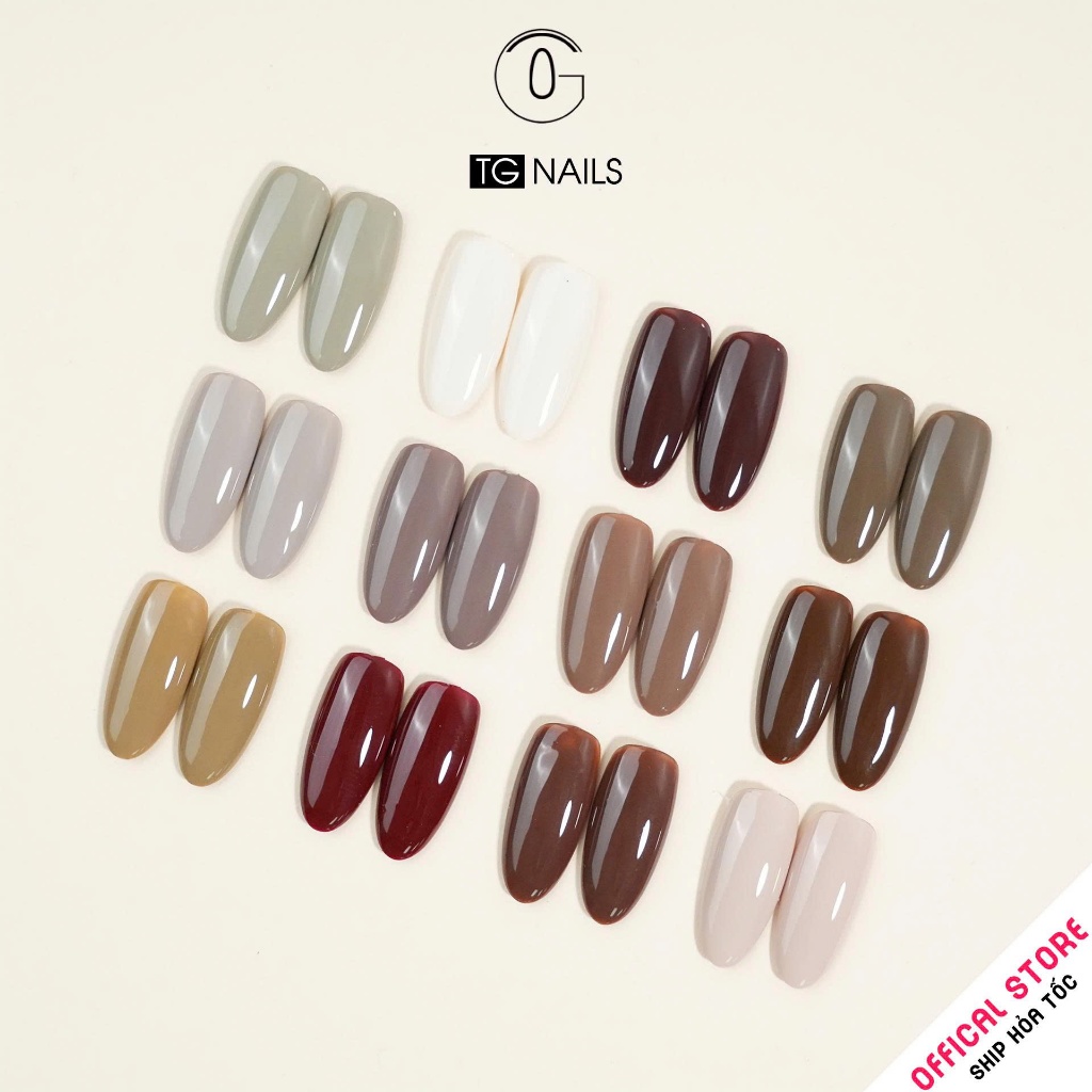 Set set sơn gel TG 12 màu warm chocolate - tone nâu cafe thời thượng