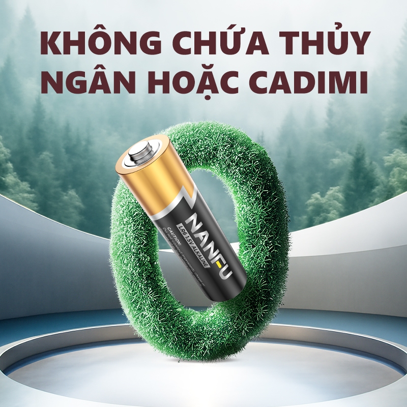 NANFU Pin Kiềm AA/AAA 1.5V Chinh Hang – Pin Alkaline G5 Vo Thép, Khong Hg Cd Pb, Khong Chay Nuoc, HSD 12 Nam