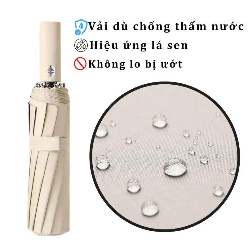 Ô Che Mưa 12 Nan Kép Tự Động, Khung Hợp Kim Siêu Bền, Chất Liệu Polyester Chống Tia UV