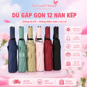 Ô Che Mưa 12 Nan Kép Tự Động, Khung Hợp Kim Siêu Bền, Chất Liệu Polyester Chống Tia UV