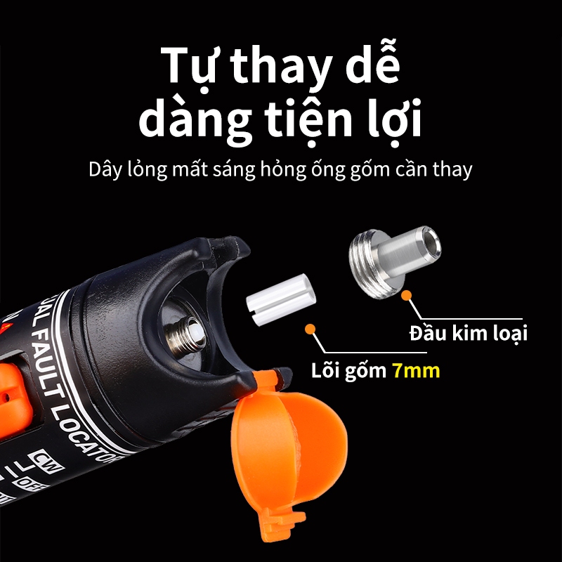 Combo 1 đầu sứ + Nắp chụp bút soi quang VFL - Phụ kiện bút soi quang