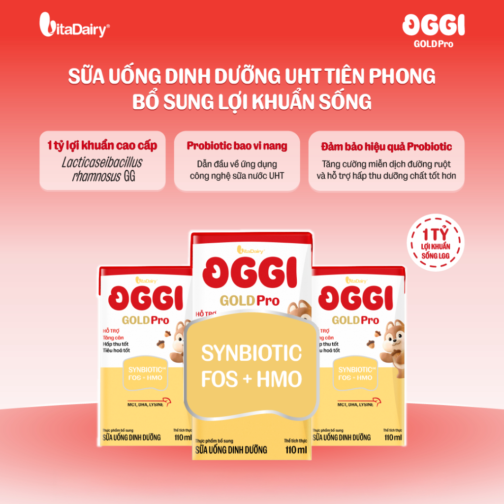 [THÙNG 24/48 HỘP] Sữa uống dinh dưỡng Oggi Gold Pro, nhiều vị - hỗ trợ tối ưu hấp thu, hỗ trợ tăng cân - Hộp 110ml/180ml