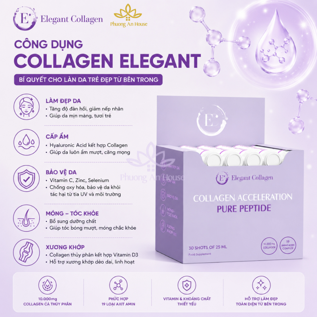 Thực phẩm bảo vệ sức khỏe Elegant Collagen Acceleration 30 ống - Phương An House