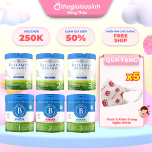 Sữa Bellamy’s Organic A2 Protein 800gr Số 1,2,3,4 Cho Bé SSĐT