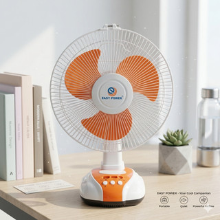 Quạt bàn tích điện, có sạc điện thoại, có đèn chạy điện 220v 12 inch hãng EASY POWER
