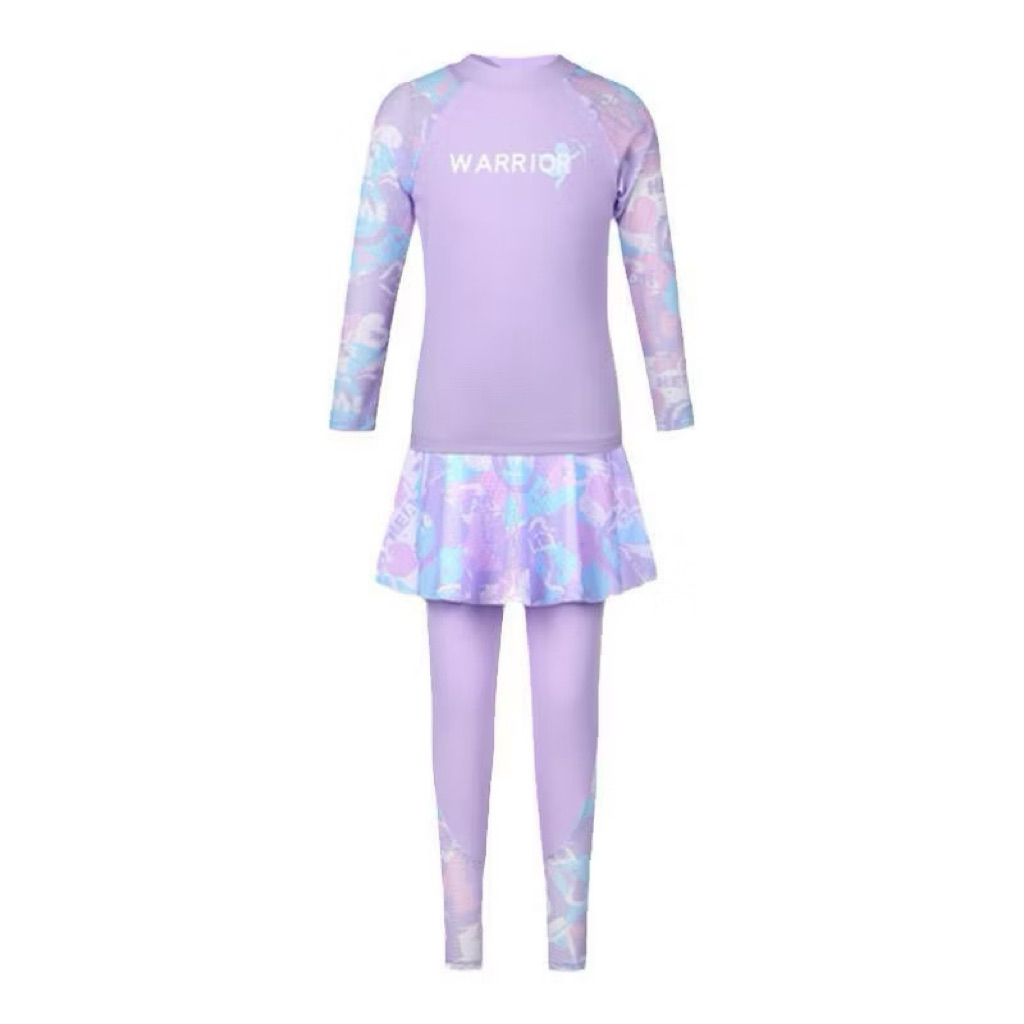 Set 3 món đồ bơi cho bé gái chống nắng sz 15-50kg, đồ bơi bé gái dài tay giữ nhiệt
