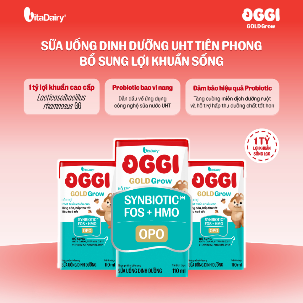 [COMBO 4 THÙNG 24 HỘP] Sữa uống dinh dưỡng Oggi Gold Smartie/Oggi Gold Grow phát triển trí não,chiều cao 110ml/180ml
