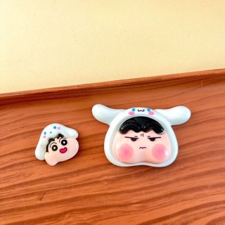 Set Charm Shin Cậu Bé Bút Chì Đội Nón Hello Kitty Cinnamoroll Kawaii Resin DIY Gắn Dép Cute Pastel 💙🎀