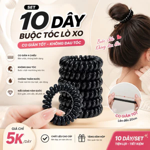 sét 10 dây buộc tóc Lò xo màu đen co giãn tốt,size 5cm không đau tóc phụ kiện buộc tóc nữ tiện lợi