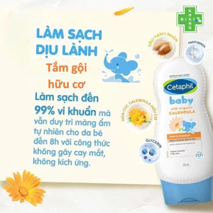 Sữa tắm gội hữu cơ Cetaphil hoa cúc, giúp da bé sạch thơm, mịn màng bất chấp nắng hè (Chai 230ml)