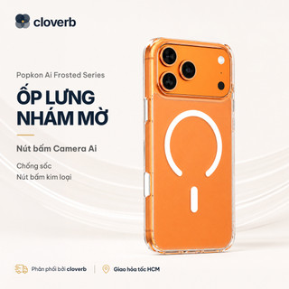 Ốp Lưng Nhám Mờ cho iPhone 17 Pro Max Popkon Có Nút Bấm Ai Camera Chống Sốc Tốt Không Bám Vân Tay