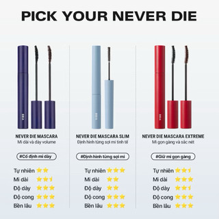 [Bbia] Mascara tơi mi, không lem trôi BBIA Never Die Mascara Slim 3ml