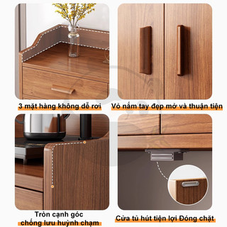 Tủ trà đa năng có ngăn kéo không gian lưu trữ để máy pha cà phê và ly tách cho văn phòng phòng ăn