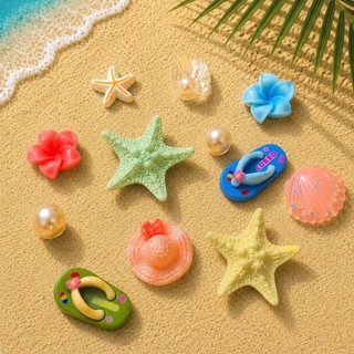[ĐỘC QUYỀN] Set Charm Biển Nhiệt Đới Sao Biển Vỏ Sò Hoa Sứ Dép DIY Resin Pastel Cute Summer Beach 🌴🐚⭐
