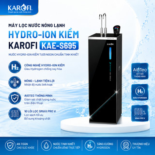 [HÀNG TRƯNG BÀY] Máy lọc nước RO nóng nguội lạnh Hydrogen ion kiềm Karofi KAE-S695 13 lõi - S695 - FREE LẮP ĐẶT HCM