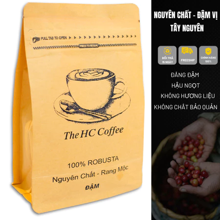 Cà Phê Rang Củi Robusta Đắk Lắk Rang Mộc – Đậm Đà – Nguyên Chất 100%, 1000gram