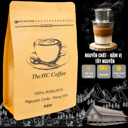 Cà Phê Rang Củi Robusta Đắk Lắk Rang Mộc – Đậm Đà – Nguyên Chất 100%, 250gram, 500gram, 1000gram