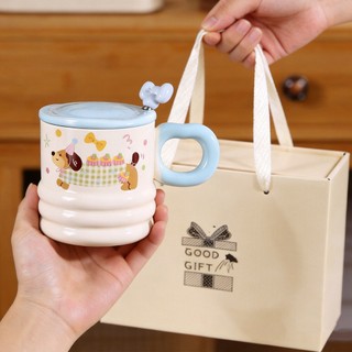 Cốc sứ Cute puppy 250ml ly sứ decor, ly sứ uống nước, cốc uống nước dễ thương