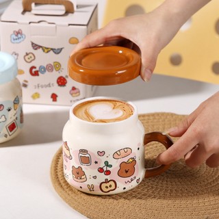 Cốc sứ cute Vô tri 400ml ly sứ decor, ly sứ uống nước, cốc uống nước dễ thương