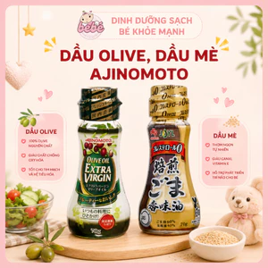 Dầu mè, dầu olive oliu Ajinomoto Nhật Bản lọ 70gr , Dầu ăn dặm cho bé