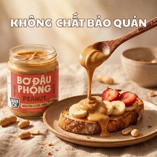 Bơ Đậu Phộng 100% WayOf - Không Đường Không Dầu - Thuần Chay Eat Clean Gym