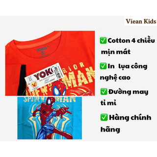 Bộ quần áo bé trai spider man từ 13 - 27Kg -  thun cotton 4 chiều cao cấp thoáng mát - hãng YOKO