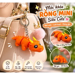 Móc Khóa Rồng Mini In 3D Siêu Cute – Dragon Fidget Đáng Yêu – Phụ Kiện Treo Túi Xách, Balo Hot Trend