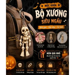 Móc Khóa Bộ Xương Mini In 3D Siêu Ngầu – Skeleton Keychain Cử Động Linh Hoạt – Treo Túi,Balo Cá Tính