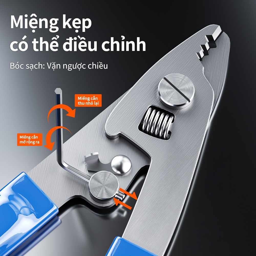 Kìm Tuốt Sợi Quang Miller 3 Lỗ Chuyên Nghiệp Tuốt Lớp Phủ Sợi Quang Điều Chỉnh Được