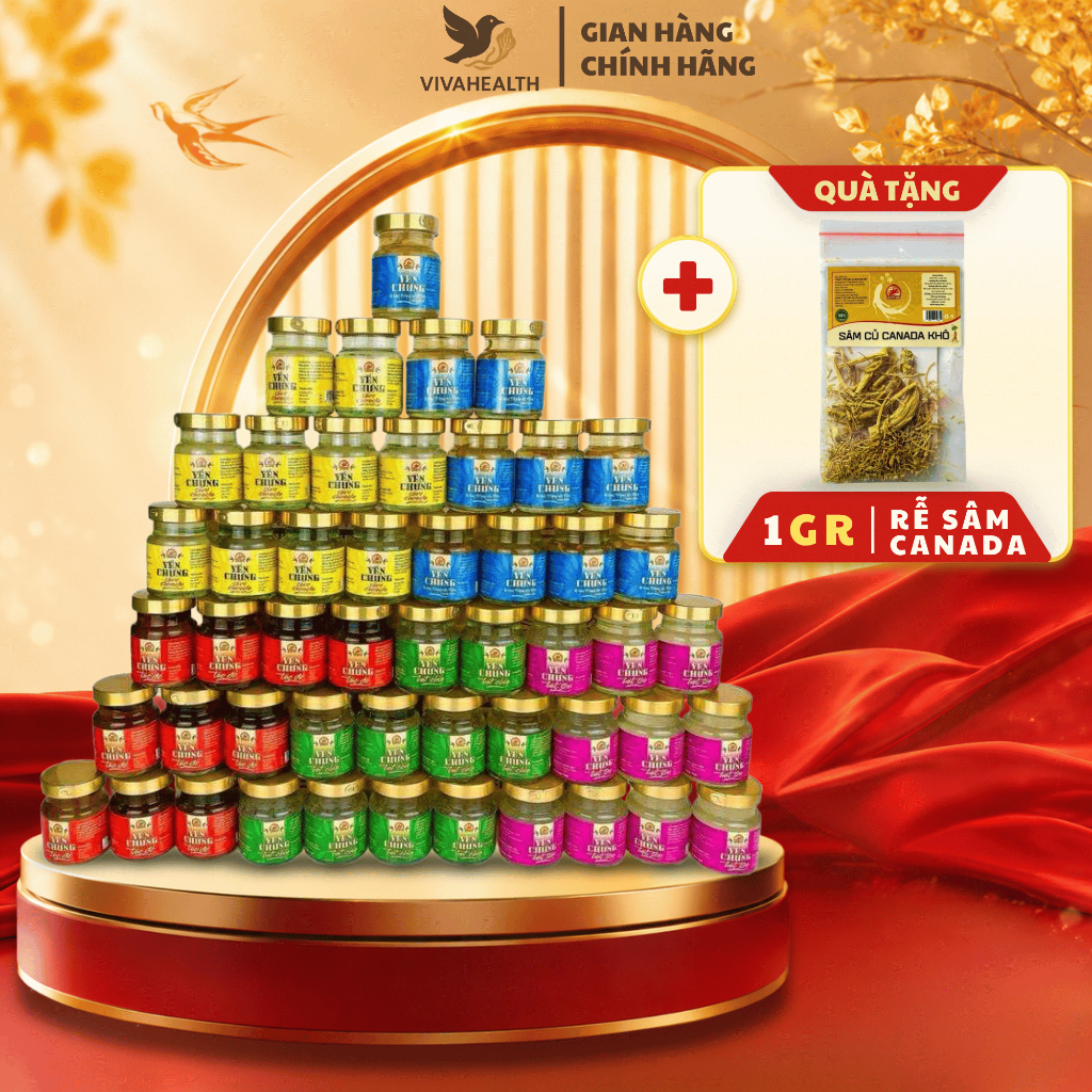 Combo 50 Hũ [Tặng 5 Hũ] Yến Chưng Mix 5 Vị HEALWA 70ml - Set Quà Siêu Tiết Kiệm Gia Đình
