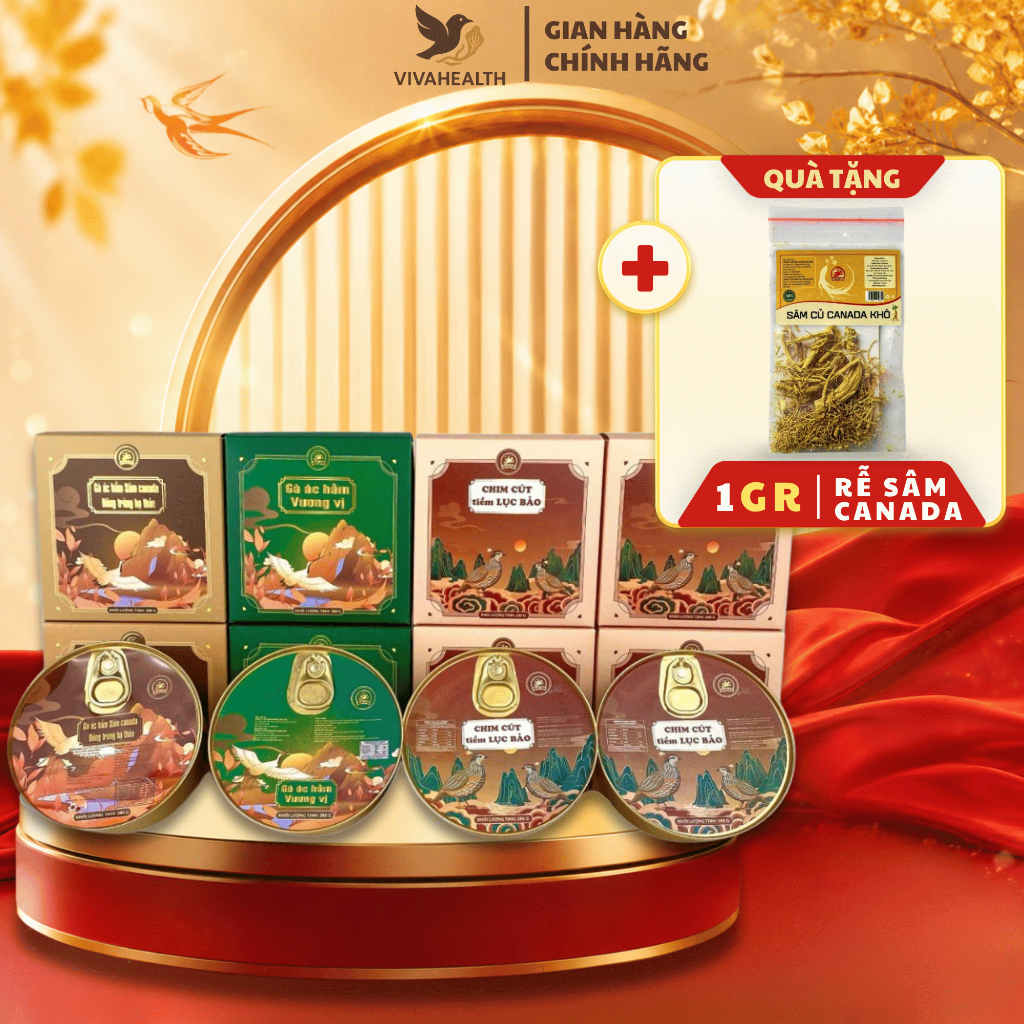 Combo 8 Chén [ 2 Gà Ác Hầm Sâm + 2 Gà Ác Hầm Không Sâm + 4 Chim Cút Tiềm ]