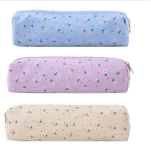 Bóp bút vải hộp bút hộp đựng kim móc màu pastel tai gấu bằng nhựa