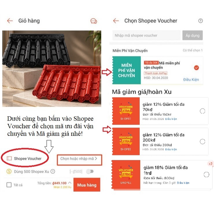 [Hàng công ty] Combo chụp đinh - nhựa nguyên sinh - có lớp mút đệm - Chống Nước, Chống Oxy Hóa, 2 Màu Đen/Đỏ