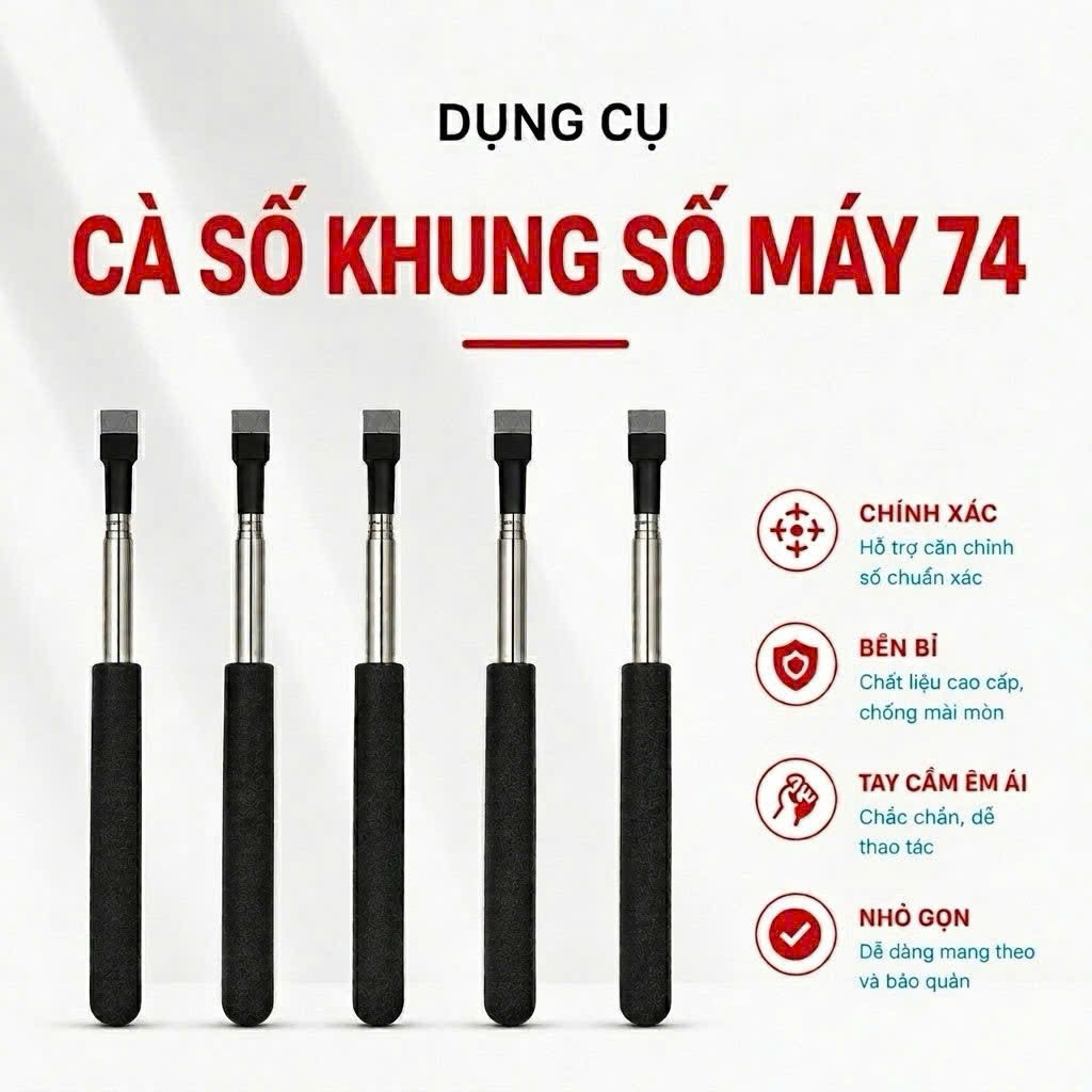 2 Cây Cà Số Khung Số Máy Ô tô Xe Máy + Tặng Kèm Bộ Giấy Cà